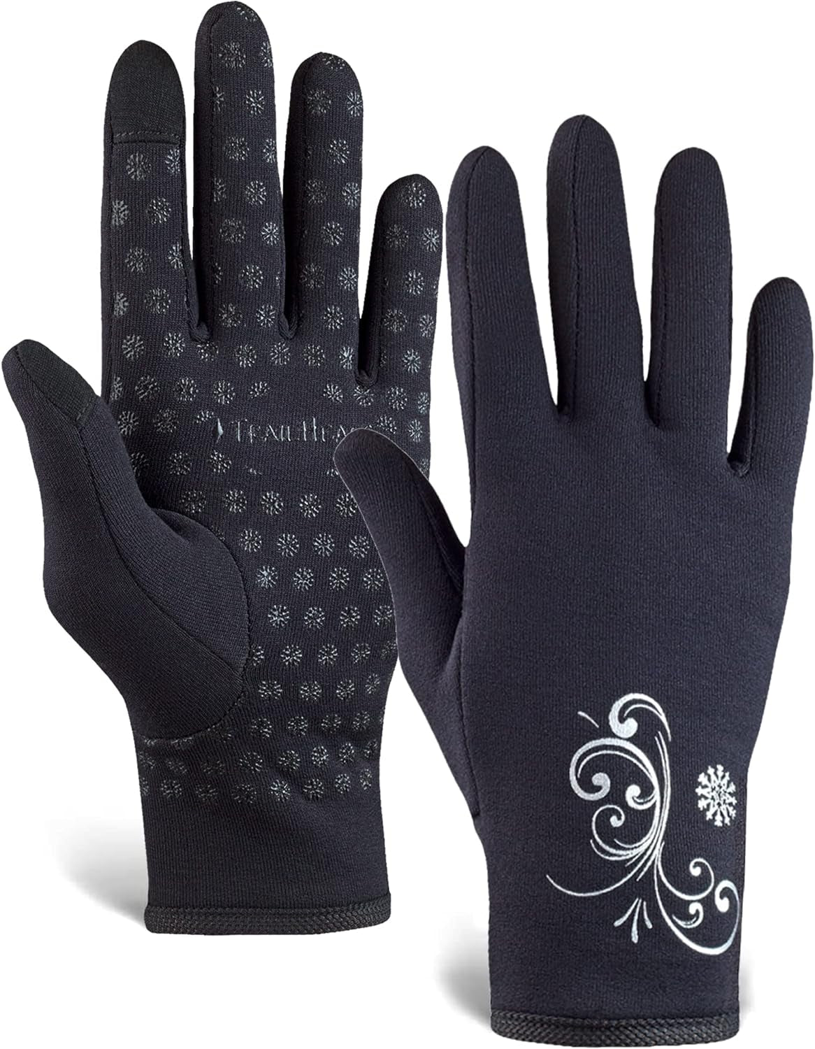 Women'S Touchscreen Gloves, Cold Weather Running Gear | 4-Way Stretch Fabric, Silicone Palm Grips, Made from Recycled Materials, Designed for Aerobic Activities